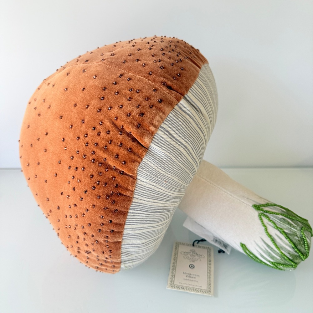 John Derian Mushroom‎ Pillow Unisex OS Orange Beaded Embellished Velvet Target